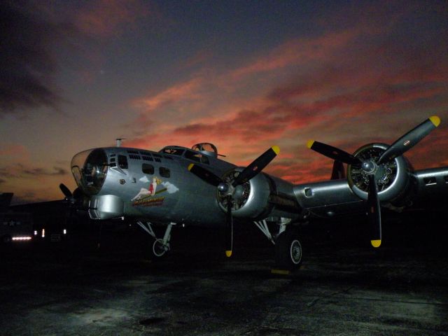 Boeing B-17 Flying Fortress (N5017N) - Aluminum Overcast (N5017N), a fully restored B-17G operated by the Experimental Aircraft Association, glowing in a Central Kentucky sunset at KLEX during a recent visit to a href=http://www.aviationky.org/The Aviation Museum of Kentucky/a...