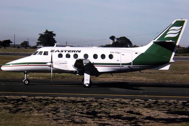 VH-TQJ — - EASTERN AUSTRALIA AIRLINES - BRITISH AEROSPACE BAe 3107 JETSTREAM 31- REG : VH-TQJ (CN 703) - KINGSFORD SMITH SYDNEY NSW. AUSTRALIA - YSSY 27/6/1988 35MM SLIDE CONVERSION USING A LIGHTBOX AND A NIKON L810 DIGITAL CAMERA IN THE MACRO MODE.