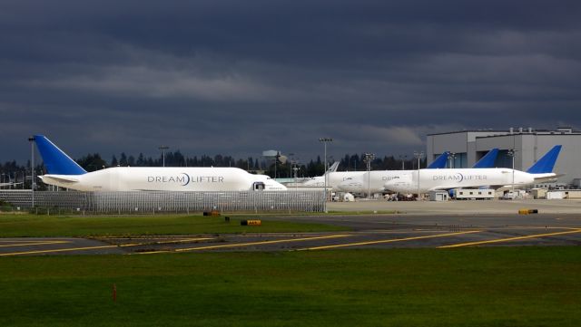 Boeing Dreamlifter (N747BC) - Four Boeing Large Cargo Freighters at Paine Field September 20, 2010.