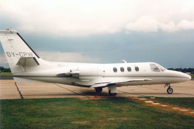 Cessna Citation 1SP (OY-CPW) - Seen here in May-95.br /br /Reregistered N71LP 21-Oct-99.