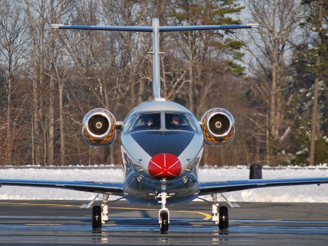 Beechcraft Premier 1 (N6JR) - Jack Roush at the controls, taxiing in after landing on runway 02 at Concord Regional Airport - 3/2/09