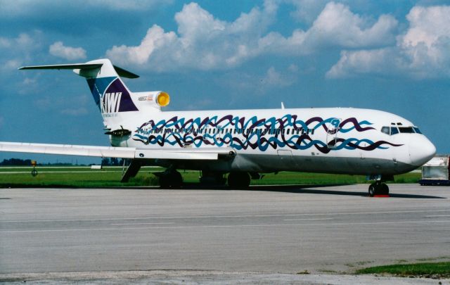 BOEING 727-200 (N8883Z) - Scan of a print. Took this in the early 2000s at Hamilton (CYHM)
