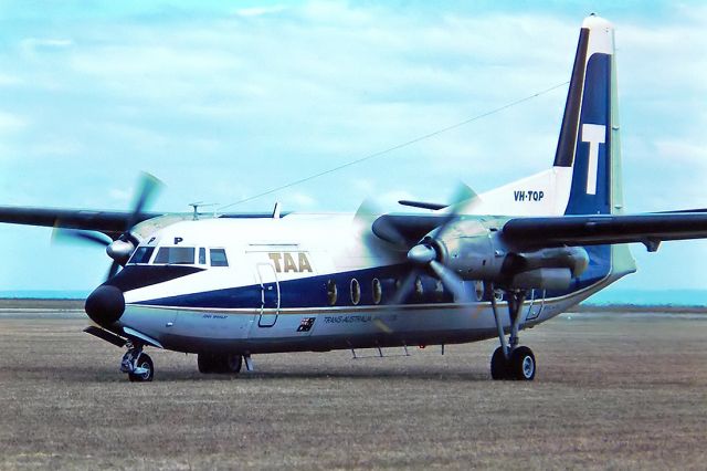 Piper Malibu Meridian (VH-TQP) - TRANS AUSTRALIA AIRLINES - TAA - FOKKER F-27-600 FRIENDSHIP - REG : VH-TQP (CN 10387) - POINT COOK VIC. AUSTRALIA - YMPC (5/12/1976) 35MM SLIDE SCANNED AT 6400 DPI WITH A EPSON V700 FLATBED SCANNER.