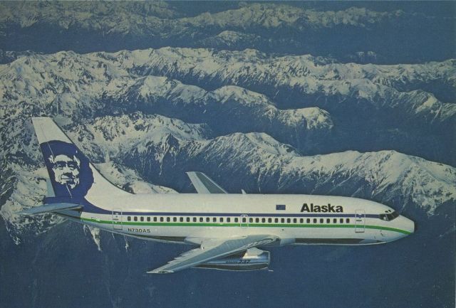 Boeing 737-200 (N730AS) - scanned from postcardbr /Alaska airlines