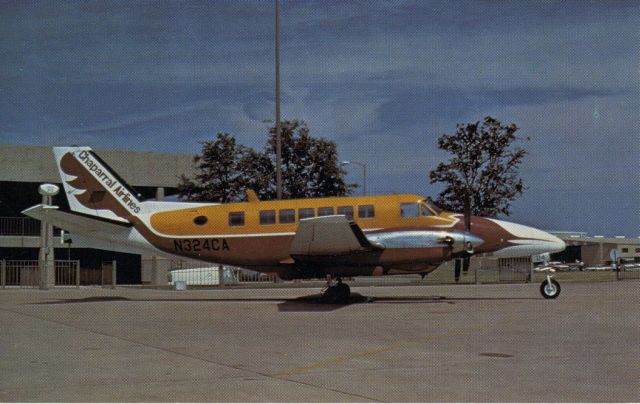 Beechcraft Airliner (N324CA) - scanned from postcard