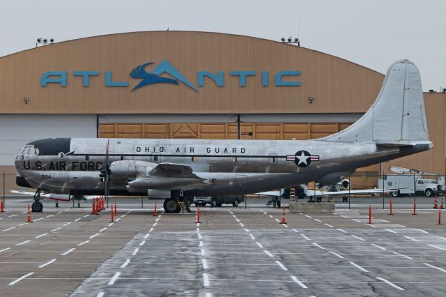 Boeing C-97 Stratofreighter (N97GX) - A view of the newly assembled KC-97G, N97GX, s/n 52-2604, cn 16635, at the IX Center, in Cleveland, OH, USA, adjacent to Atlantic Aviation, on 11 Dec 2017. I stood on the side rails of a pick-up truck on Perimeter Road to get this shot. The KC-97 arrived last June from AMARC in Tucson, AZ, and has been under restoration since. There’s still a lot of work to do, including the installing the refueling boom, but the aircraft looks amazing!