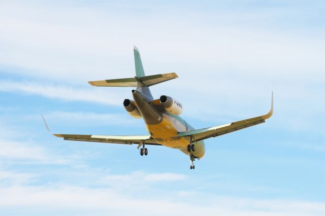 Dassault Falcon 2000 (F-WWGS) - A Falcon 2000 flies into Little Rock National Airport to be finished at Falcons finishing plant. 