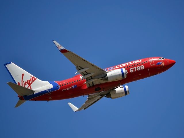 Boeing 737-800 (VH-VBO) - Getting airborne off runway 23. Monday 19th December 2011.