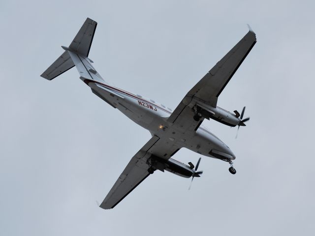 Beechcraft Super King Air 200 (N23WJ) - KA5 LLC on final for runway 2 at KJQF - 3/1/13