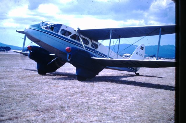 De Havilland Dragon Rapide (SE-CBU) - Swedish registered Dragon rapide at Flinders Island,circa 1957