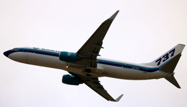 Boeing 737-800 (N277EA) - Eastern Airlines # 4095 to KPIT, Off of 30L, First Departure from KSJC in 25 years (1991)