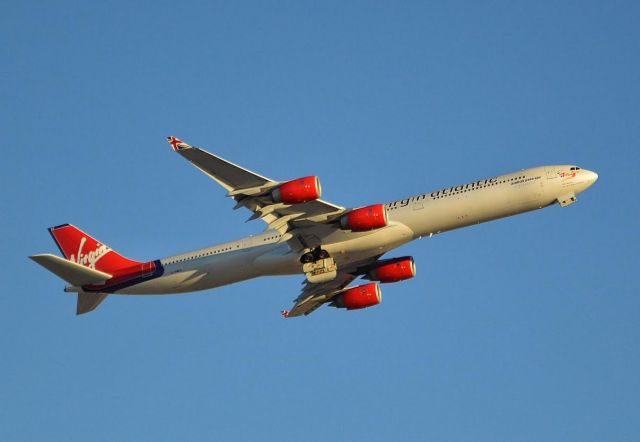 Airbus A340-600 — - A rare visitor to KLAS.  Very happy to have her here:)