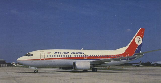 BOEING 737-300 (G-SCVH) - scanned from postcardbr /dan air london