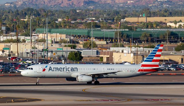Airbus A321 (N972UY) - Spotted from Terminal 3 parking garage, level 8, at KPHX on November 14, 2020