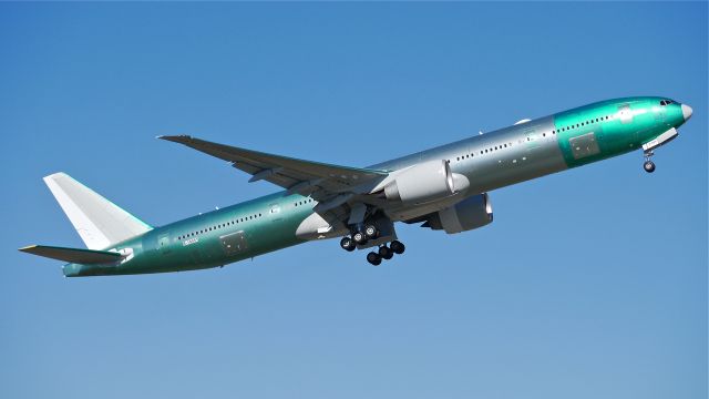 BOEING 777-300 (B-18051) - BOE501 makes a missed approach to Rwy 16R during its maiden flight on 7/28/14. (LN:1227 / cn 41821).