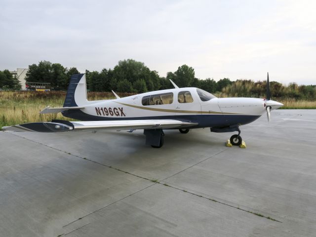 Mooney M-20 (N196GX) - At Moenchengladbach, Germany. 20 July 2015. Ready for a ferry flight to the US.