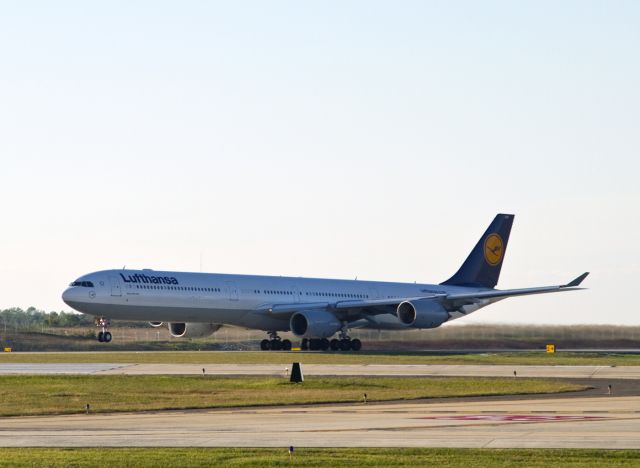 Airbus A340-600 (D-IAHW) - An afternoon takeoff for Germany from runway 18C, Charlotte, North Carolina USA