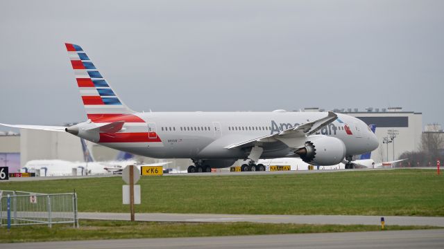 Boeing 787-8 (N802AN) - BOE819 turns off Rwy 16R after a taxi test on 2/18/15. (ln 255 / cn 40620).