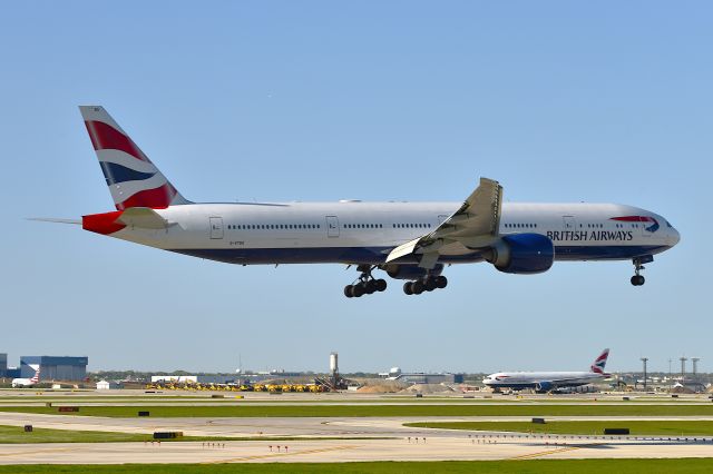 BOEING 777-300 (G-STBG) - 10C 05-09-25. A TWOFER. BAW sistership B-777-300 G-YMMS taxiing in the background.