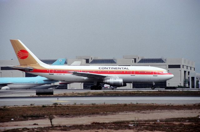 Cessna Skyhawk (N74989) - KLAX - March 1990 - shows this A300 rolling to 25R for departure.