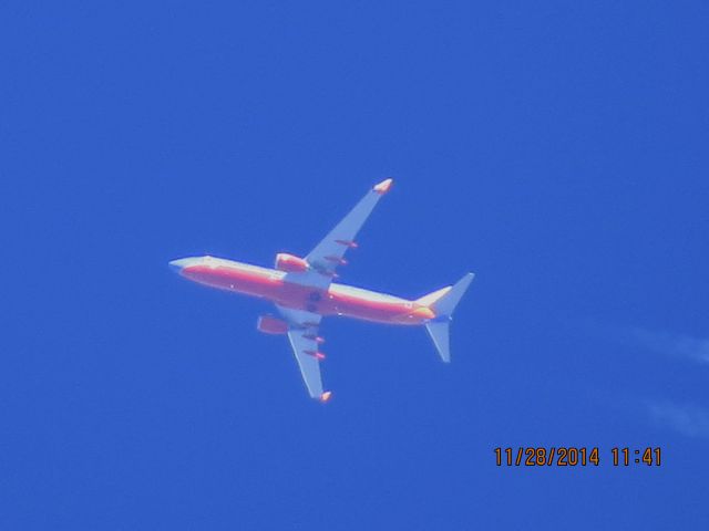 Boeing 737-800 (N8609A) - Southwest Airlines flight 582 from BWI to LAX over Southeastern Kansas at 34,000 feet.