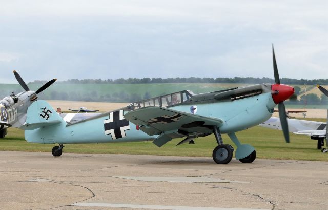 MESSERSCHMITT Bf-109 (G-AWHC) - Photo taken during the Flying Legends Airshow at Duxford on July 13, 2019.