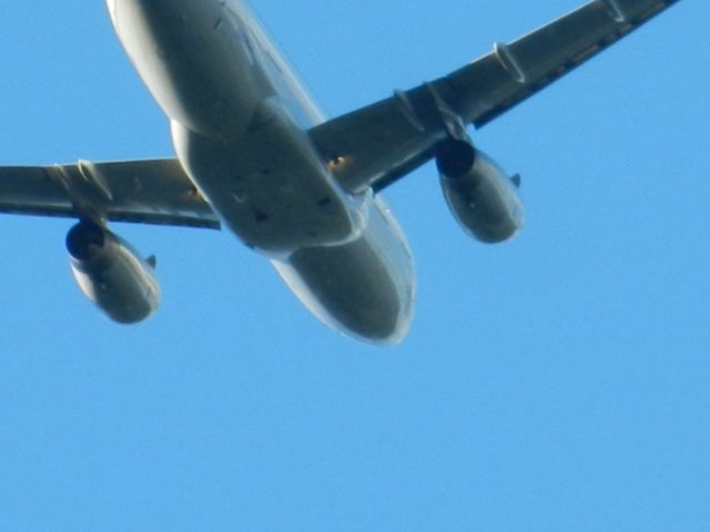 Airbus A319 (N806UA) - A United Airlines Airbus A319 Flying Over Approaching Dulles Int Airport, Note The Left Engines Turbofan Is Visible At The Back Of The Engine, Very Cool!