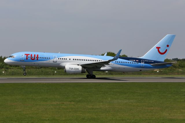 Boeing 757-200 (G-BYAW) - TOM2120 departs to Corfu, the B757-200s still a workhorse.