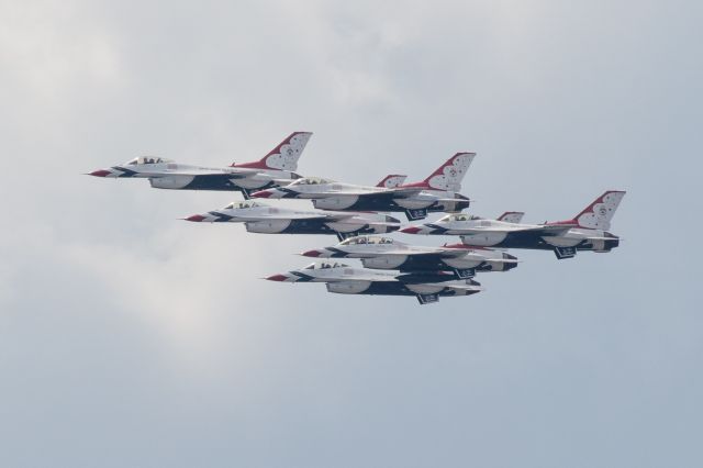 — — - Thunderbirds flyover to salute first responders. This photo was their path southbound over Mopac.