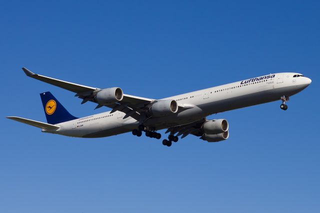 Airbus A340-600 (D-AIHB) - Amazing how long this aircraft is, coming in from Frankfurt to Toronto - 14Sep2013.br /br /Full Quality: a rel=nofollow href=http://cdn-www.airliners.net/aviation-photos/photos/8/0/6/2384608.jpghttp://cdn-www.airliners.net/aviation-photos/photos/8/0/6/2384608.jpg/a