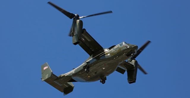 Bell V-22 Osprey (16-8292) - One of three USMC MV-22Bs is snapped here escorting "Marine One" during yesterdays visit to northern Nevada and Lake Tahoe by the POTUS.br /Including the activity that took place prior to the POTUSs arrival, I obtained superb captures of three Ospreys, two Whitehawks, eight different Globemasters, and (of course) Air Force One.  