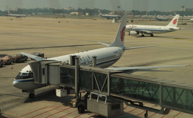 Boeing 737-800 (B-2648) - 6/23/18 prepping for departure at gate 20 for Xian. A321 B-8490 taxis in