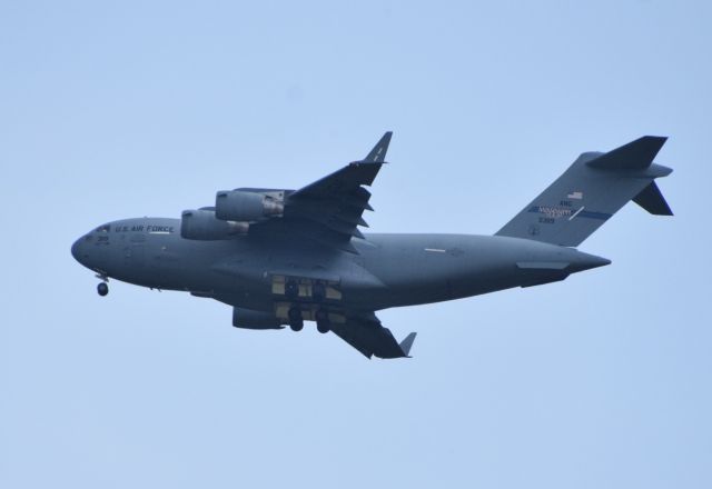 — — - Mississippi ANG C-17 from my backyard in Alexandria, LA