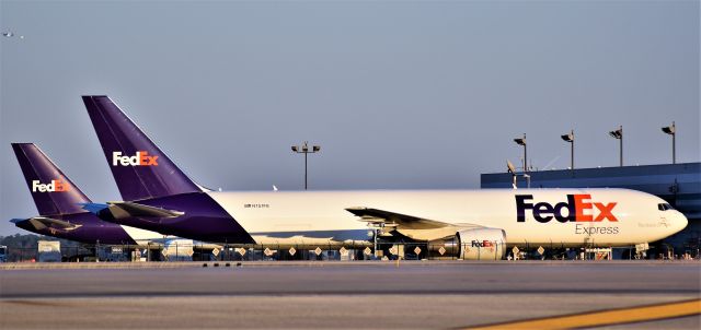 BOEING 767-300 (N151FE) - Dual FedEx (767 & 757) parked at FedEx terminal at IAH. 