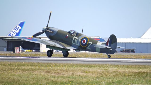 SUPERMARINE Spitfire (N614VC) - Flying Heritage Collections Spitfire MK.VC (Ser#AR614) lands on runway 34L at the conclusion of fly day 8/25/12.