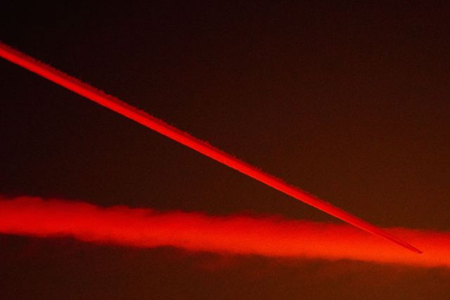 Piper Aerostar (UNKNOWN) - 12/9/12:  an unknown four-engine airliner leaving a gorgeous contrail across Miami-Dade county after sunset and entering into another contrail left by another airliner about half an hour before.  I couldn't find the flight on three flight tracking sites.