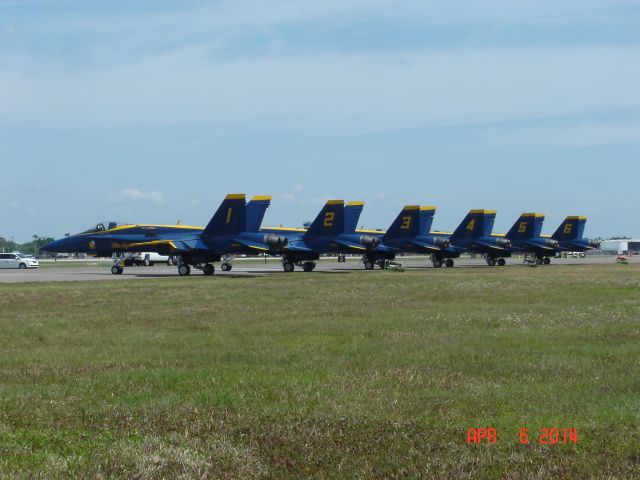 McDonnell Douglas FA-18 Hornet — - Blues At Rest On Flightline Sun n Fun 2014