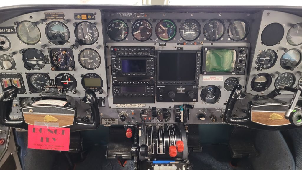 Cessna Chancellor (N414BA) - Cockpit during upgrades and maintenance of N414BA May 2023
