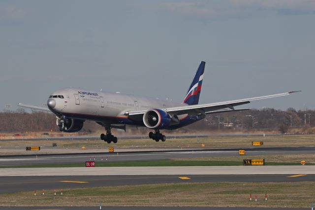 BOEING 777-300ER (VQ-BQF) - AFL102 just before touchdown after the flight from Moscow.