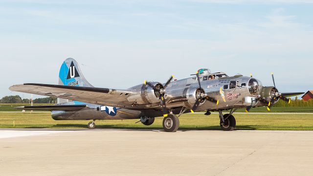 N9323Z — - Sentimental Journey- A B-17G Bomber taxi's onto the ramp at La Porte Municipal Airport.  8/11/2020