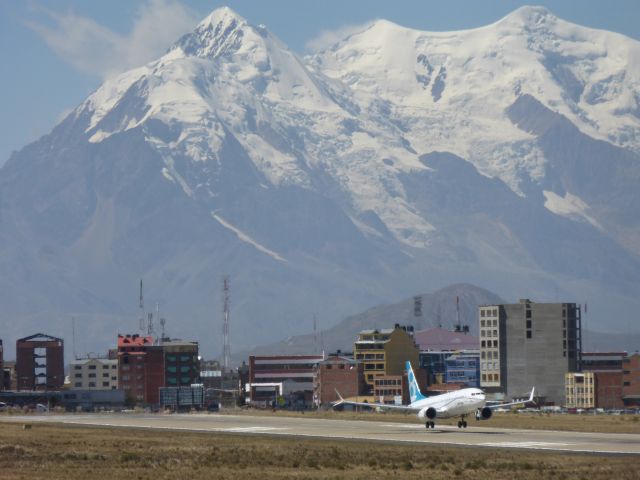 — — - 737 MAX 8 high altitude flight testing in La Paz, Bolivia