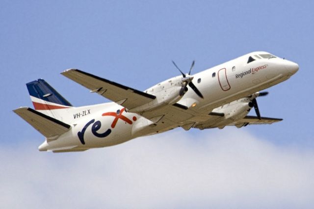 Saab 340 (VH-ZLX) - Getting airborne off runway 23 and heading to another regional destination, on the last day of the Australian summer. Thursday 28th February 2013.