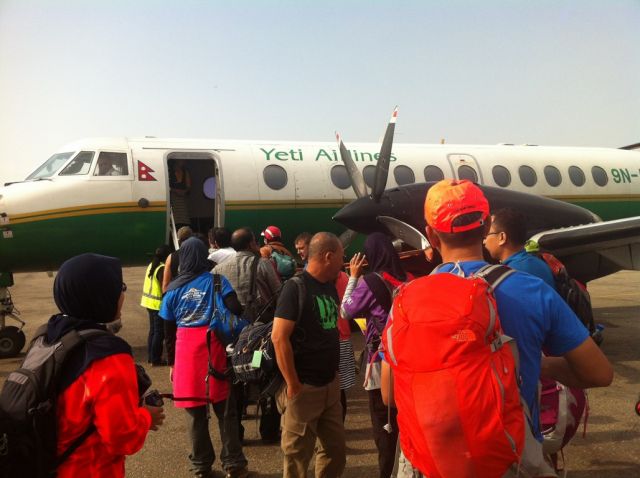 — — - Picture taken on 02 May 2015 at Kathmandu Airport (Domestic). On our way to Pokhara for Annapurna Base Camp trekking expedition.