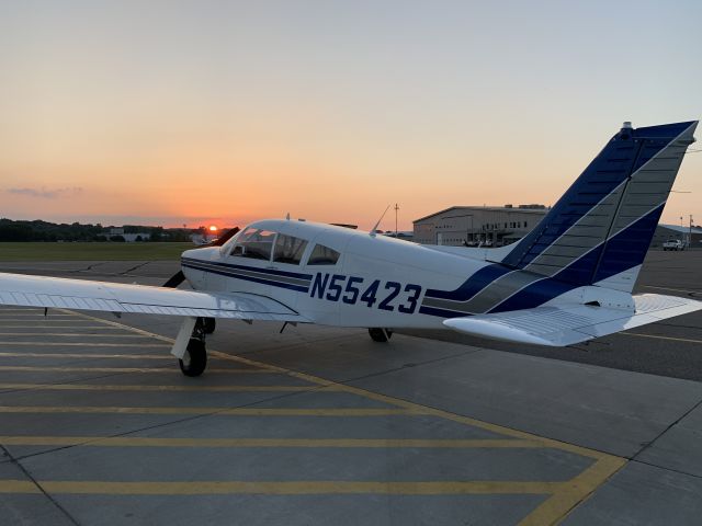 Piper Cherokee (N55423) - Preparing the plane to travel to KAFW the next morning.