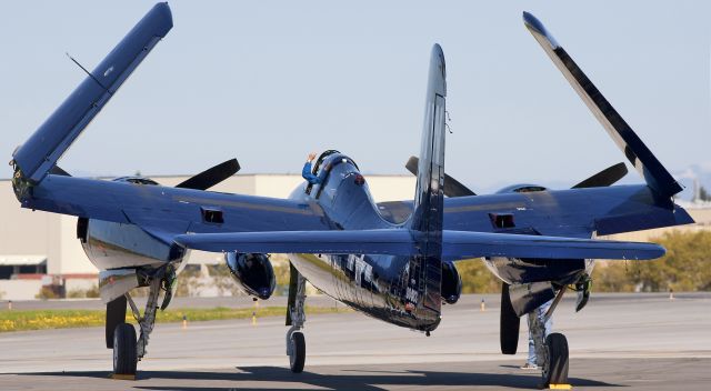 — — - John Sessions in his F7F, seconds before engine start. Paine Field, Everett, WA.  Canon 5D MkII with 200mm lens