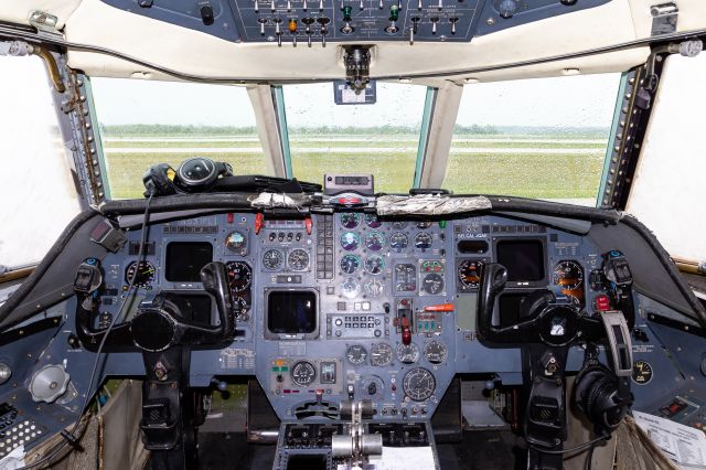 Dassault Falcon 20 (N531FL) - Captain let me check out this 53 year old Falcon 20. Upon entering the cockpit to shut the window due to rain beginning, I grabbed some shots of the flight deck.