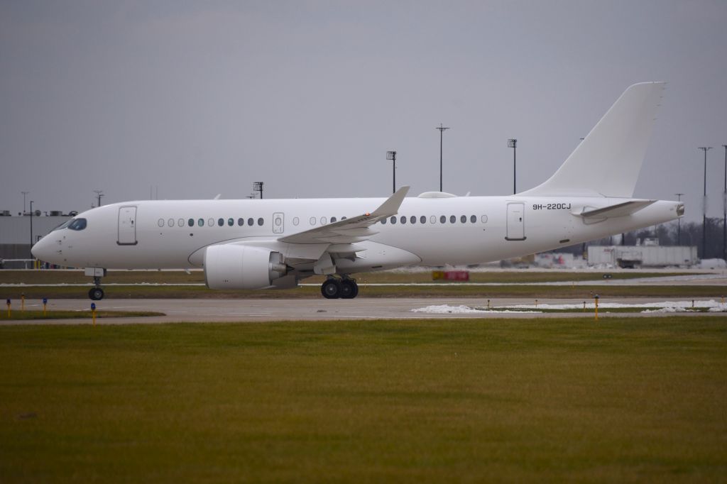 Airbus A220-100 (9H-220CJ) - Taxiing back to the hangar after landing from a test hop on 01-08-24