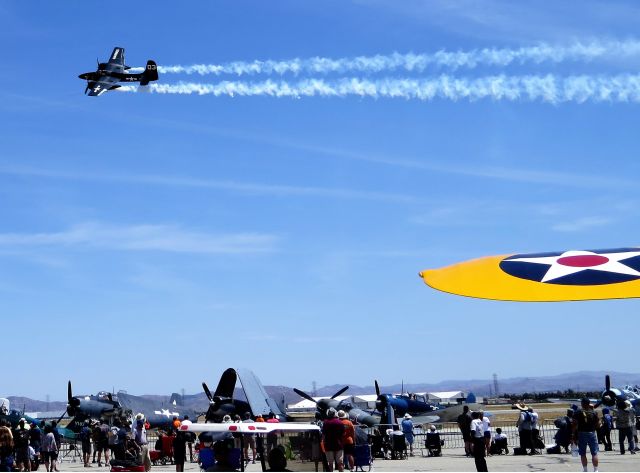 Grumman G-51 Tigercat (N700F) - Grummans F7F-3P on low pass at Chino Air Show - 2018