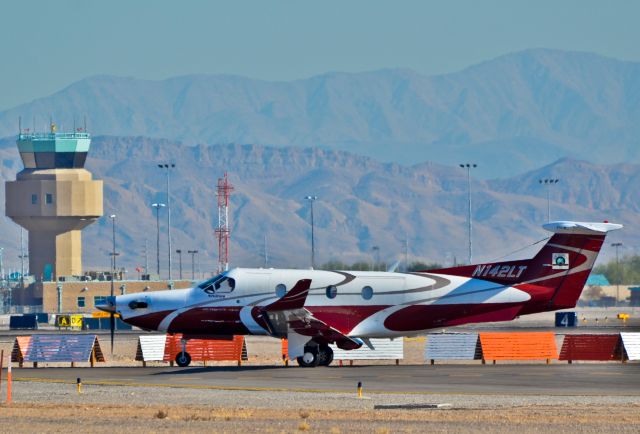 Pilatus PC-12 (N142LT) - Pilatus PC-12/45 N142LT (cn 312)  North Las Vegas Airport (IATA: VGT, ICAO: KVGT, FAA LID: VGT)  November 15, 2011 TDelCoro