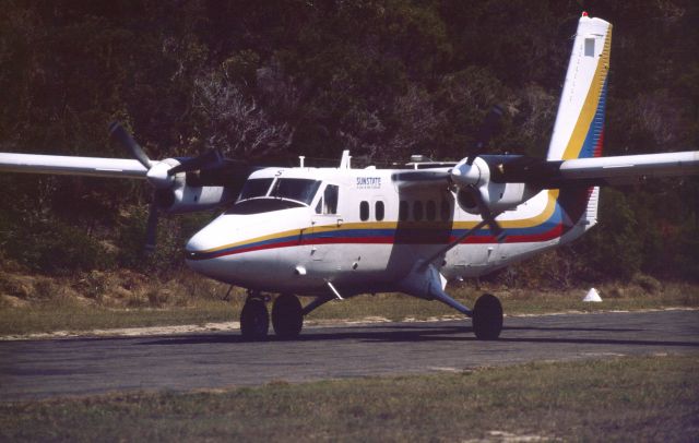 De Havilland Canada Twin Otter (VH-TNS) - Sunstate DHC-6-320 taking off from Great Keppel Island (YGKL) in 1984